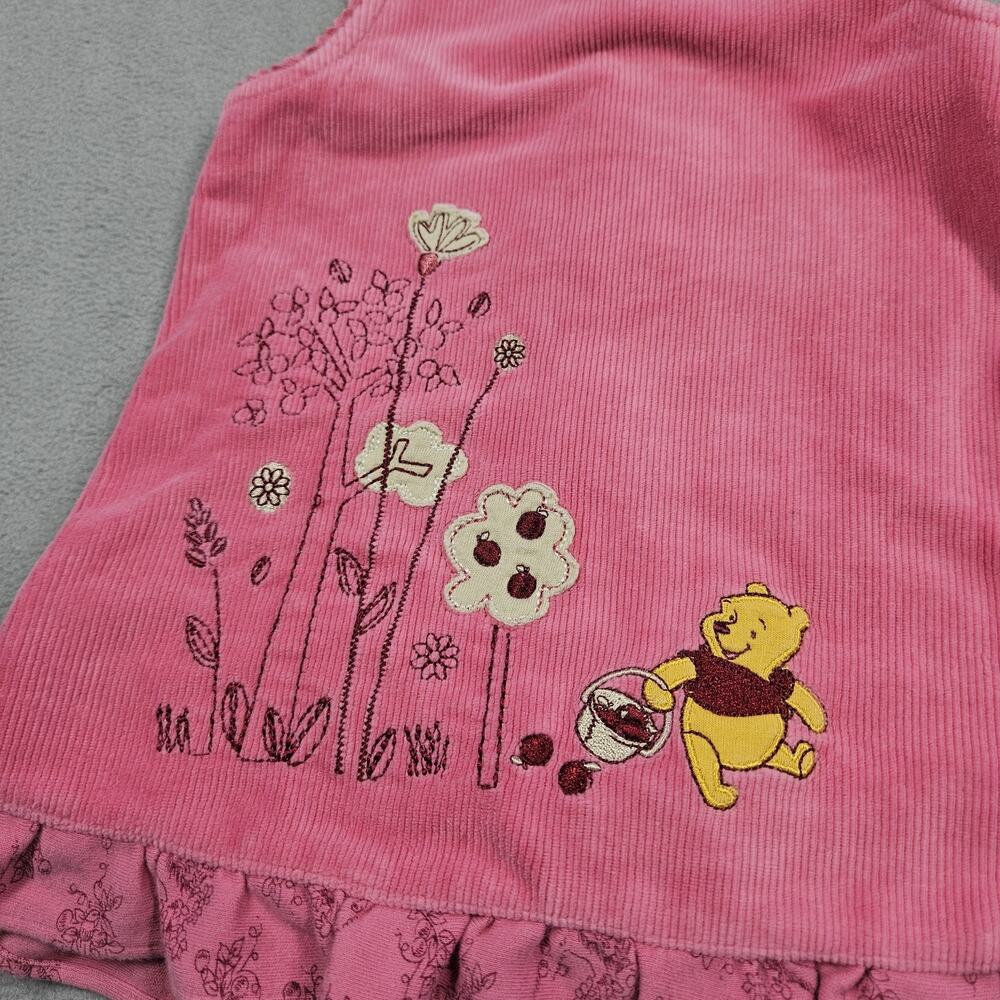Vtg Y2K Disney Baby Winnie The Pooh Corduroy Dress 12 Months Pink Embroidered - Picture 3 of 10